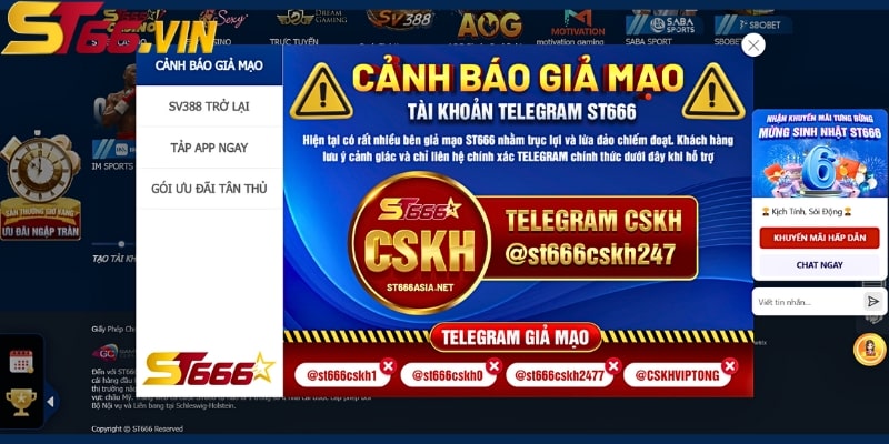 Truy cập vào trang nhà cái chính thống người chơi sẽ luôn được nhắc nhắc cảnh giác với giả mạo