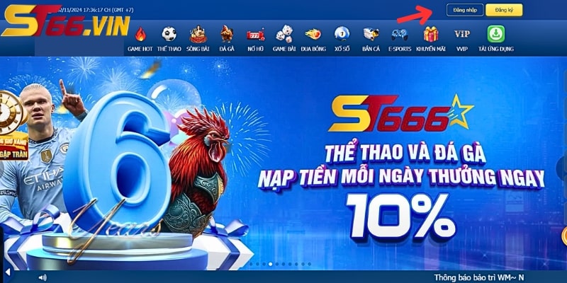 đăng nhập st66 Anh em nhấn chọn vào mục đăng nhập